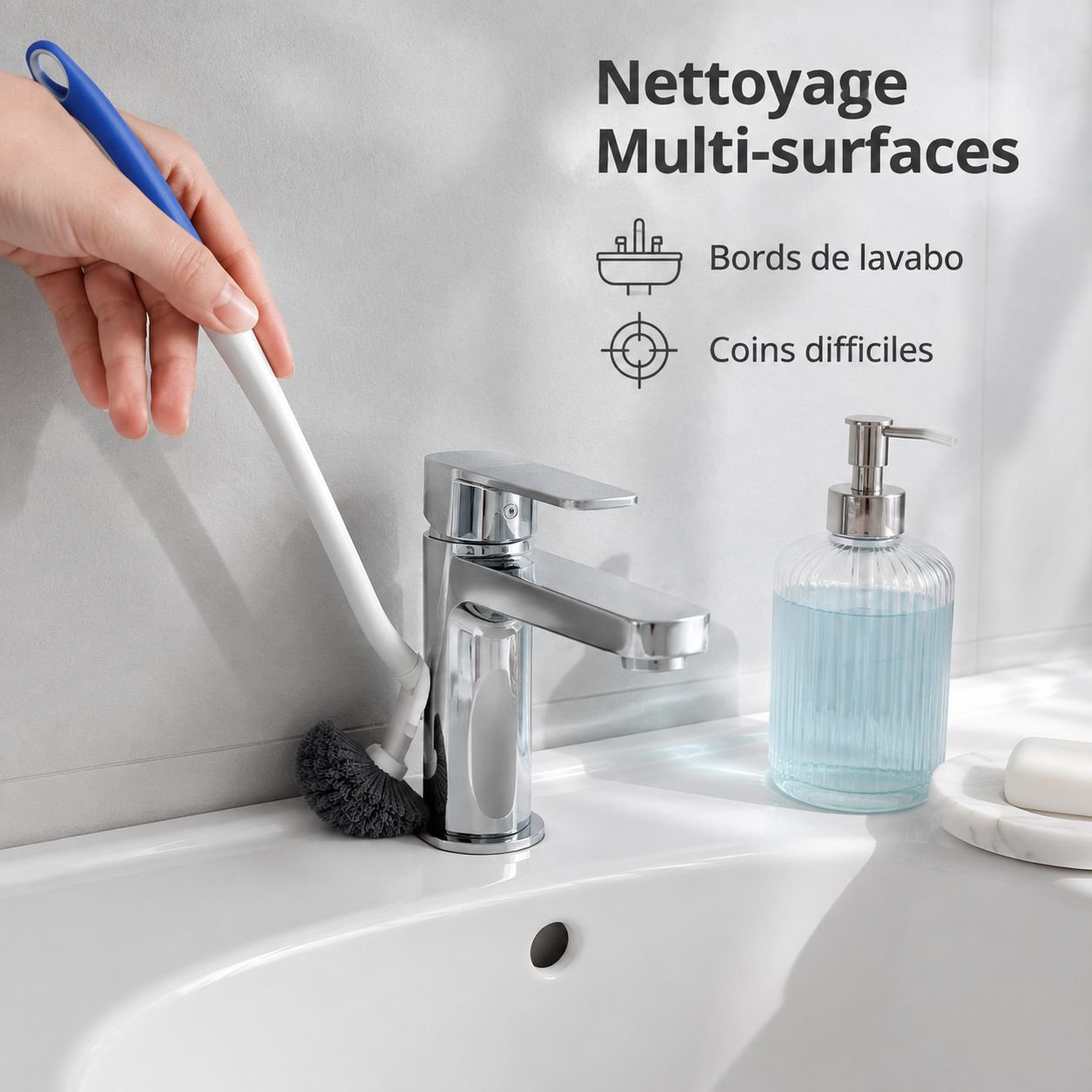 Brosse de toilette à long manche