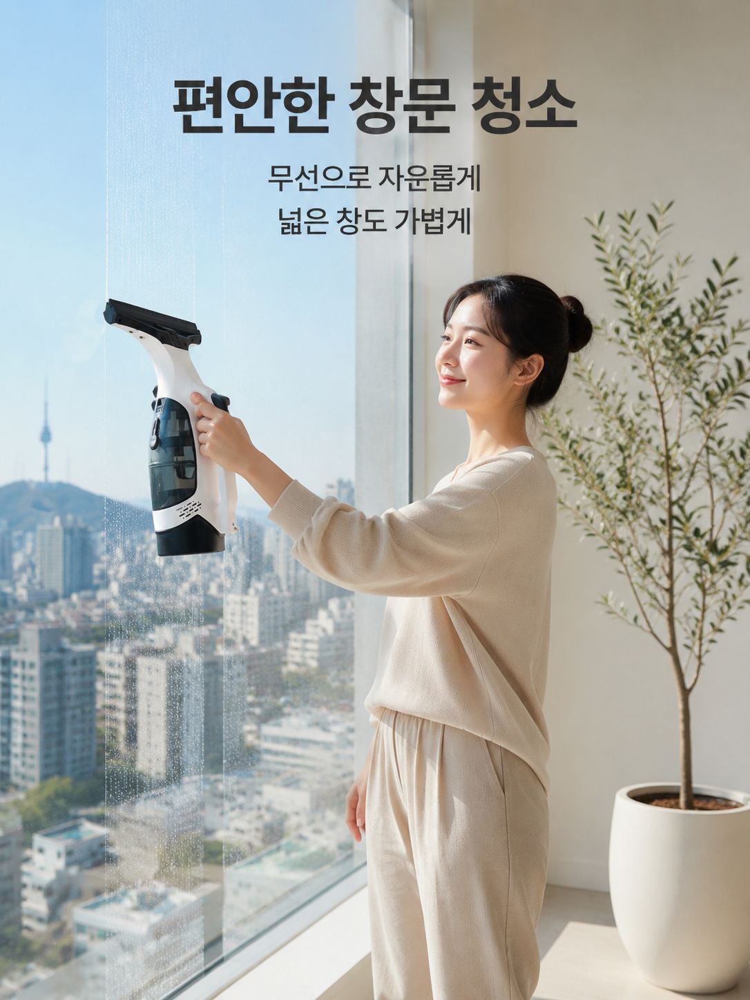 휴대용 유리청소기 창문청소기