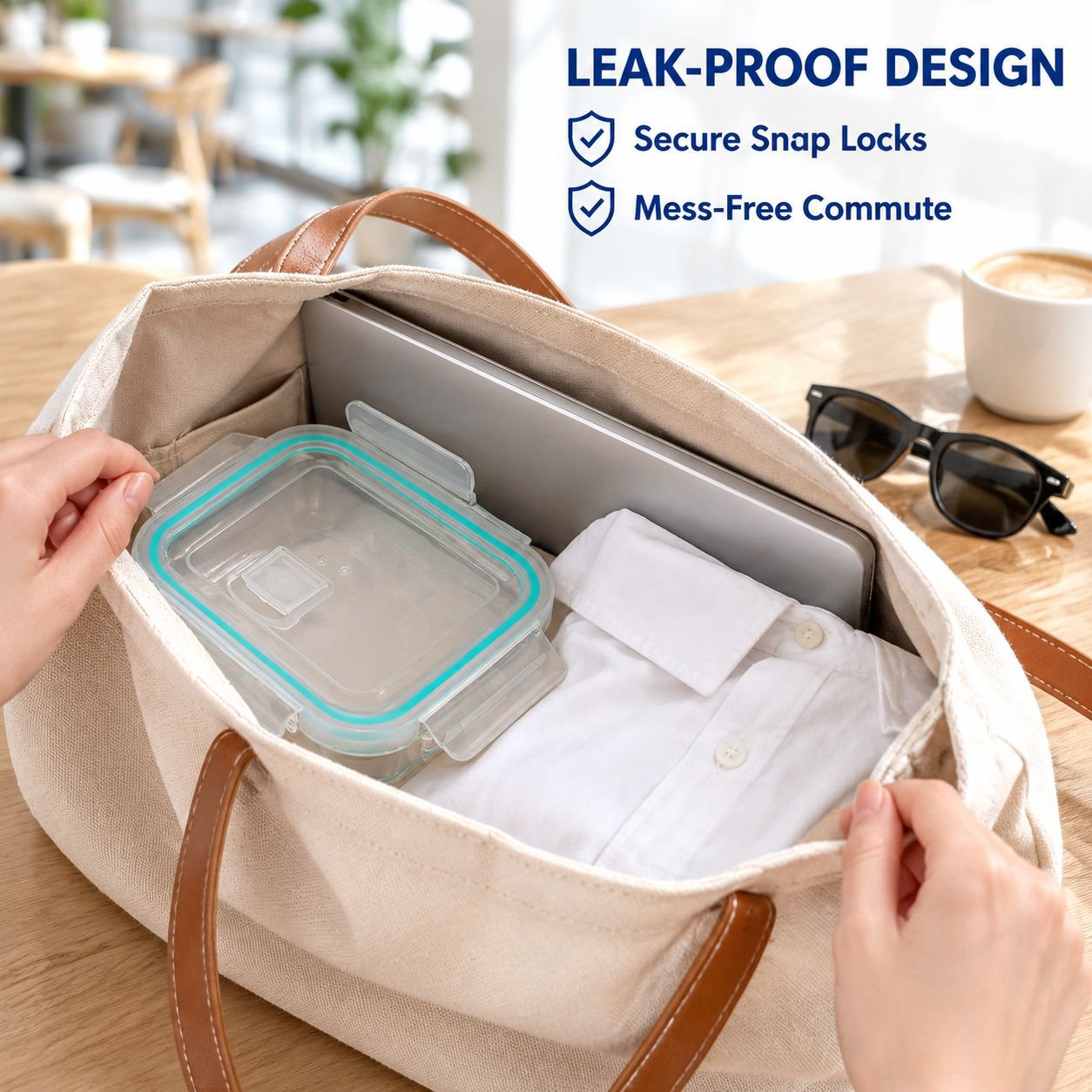 Microwave Safe Divided Glass Bento Lunch Box with Lid Food Storage Container