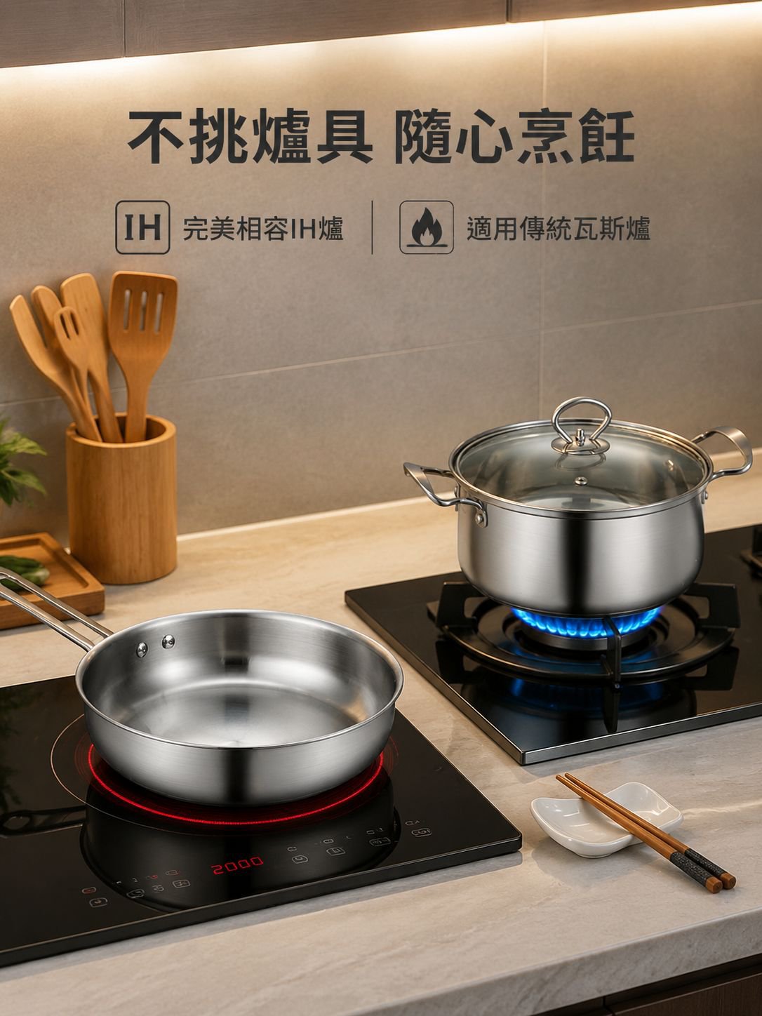 三件套鍋具套裝奶鍋+炒鍋+湯鍋