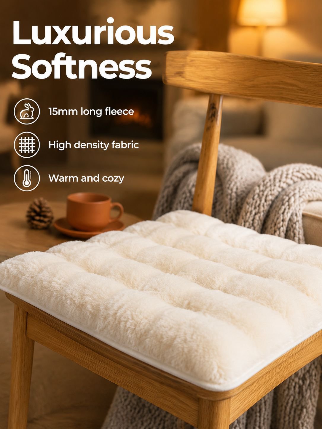 Rabbit fleece warm seat cushion
