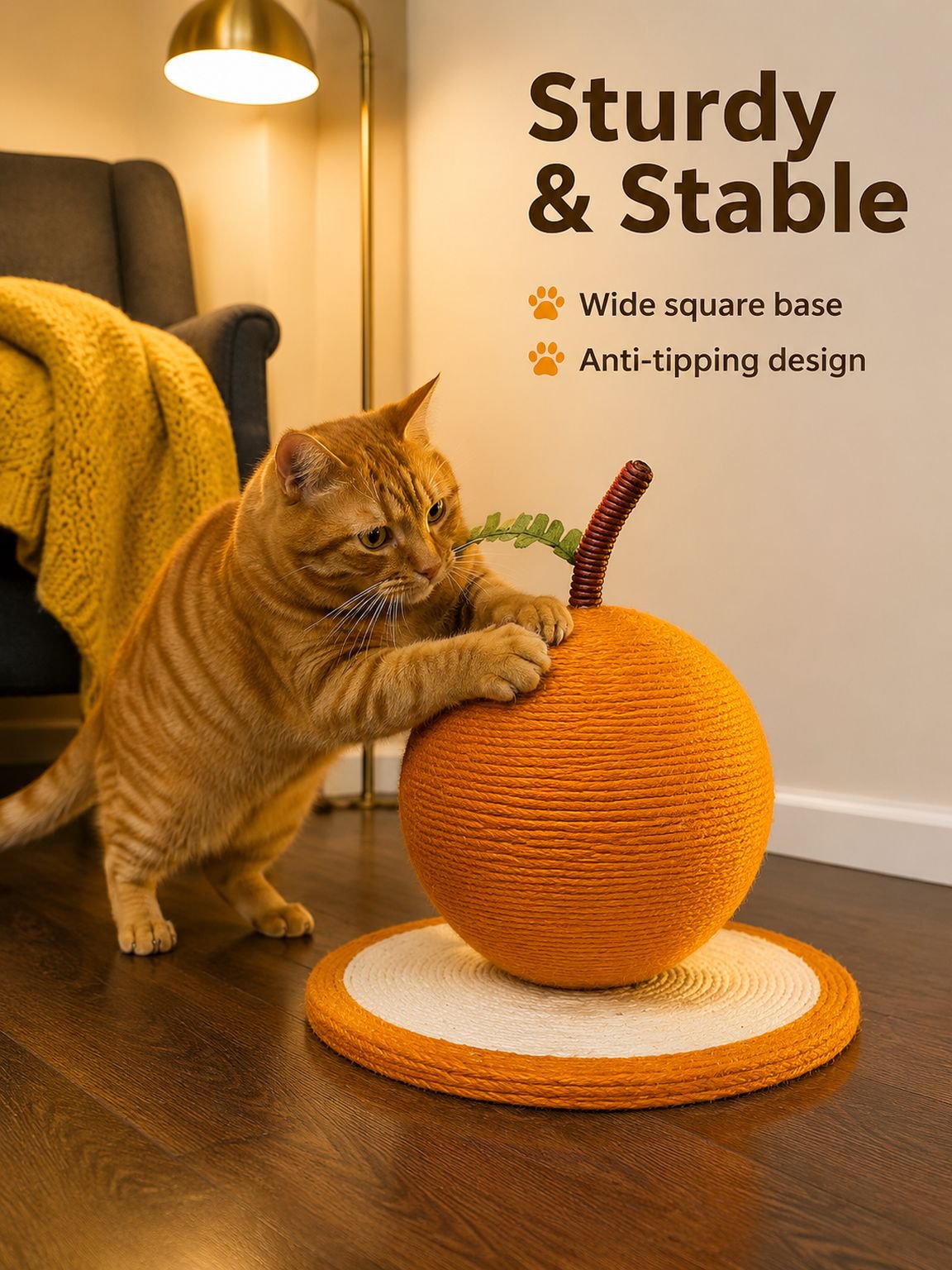Orange Cat Scratching Post
