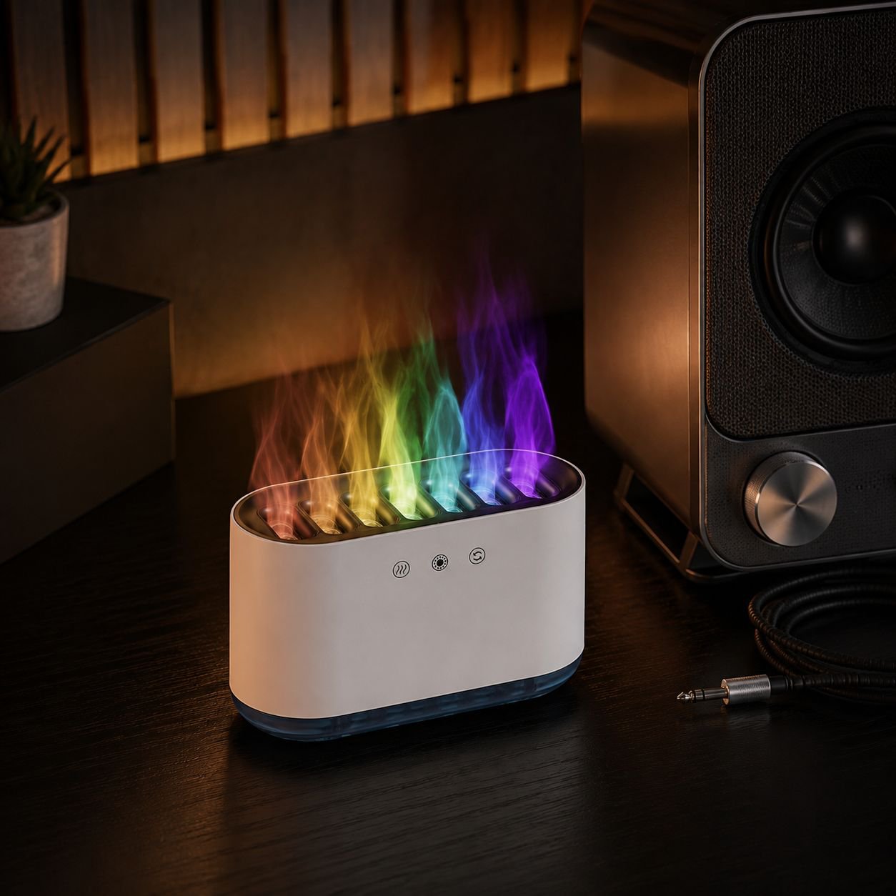 Humidificador de escritorio con difusor de aromas y sensor de movimiento