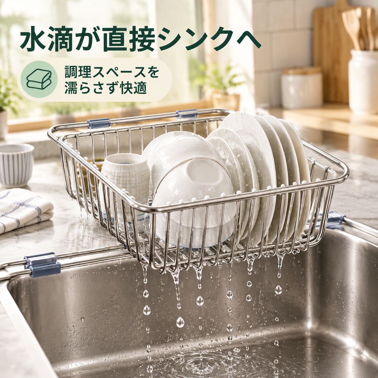 キッチン用ステンレス水槽排水バスケット