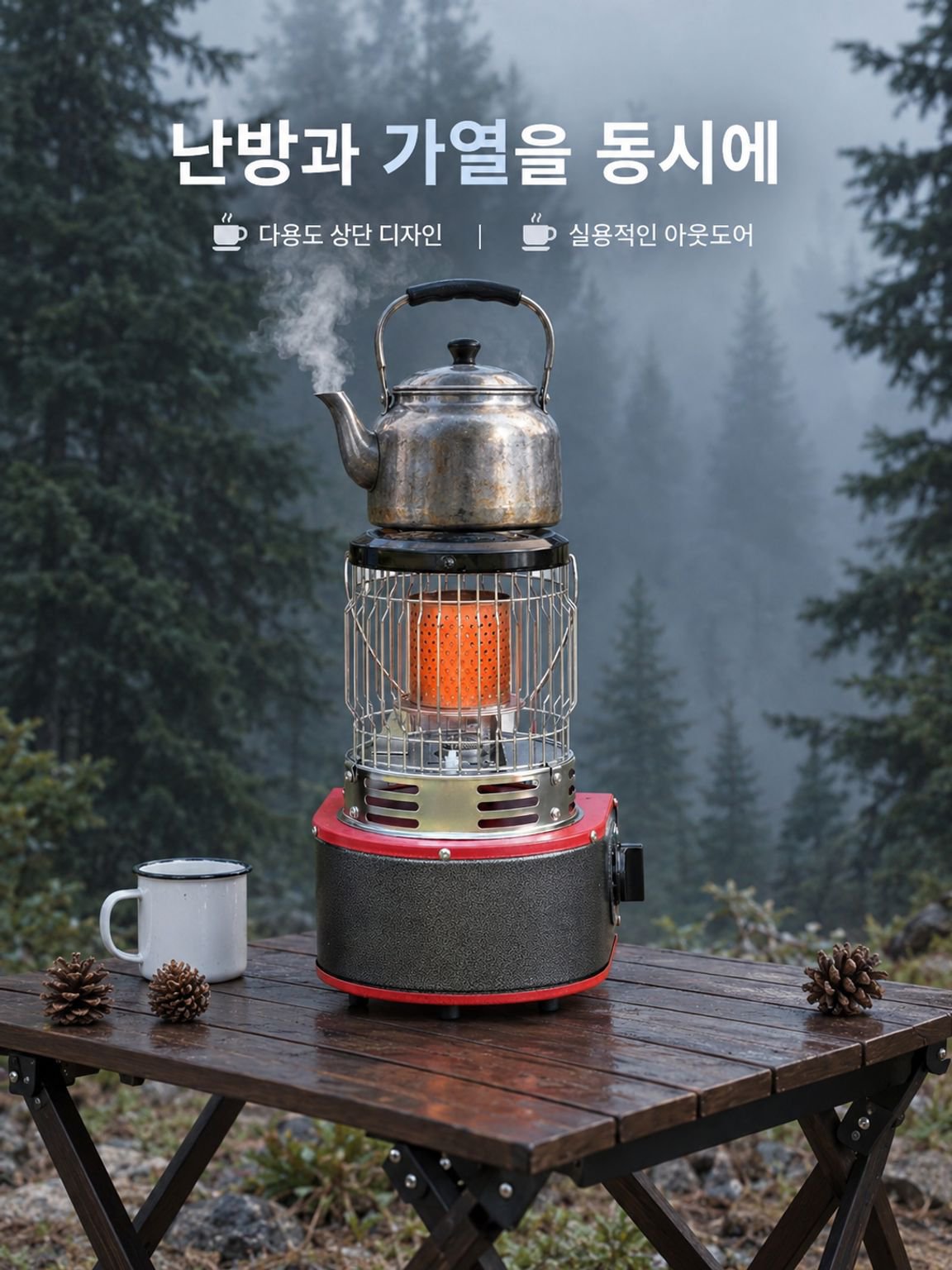 야외 캠핑용 다기능 휴대용 가스 히터