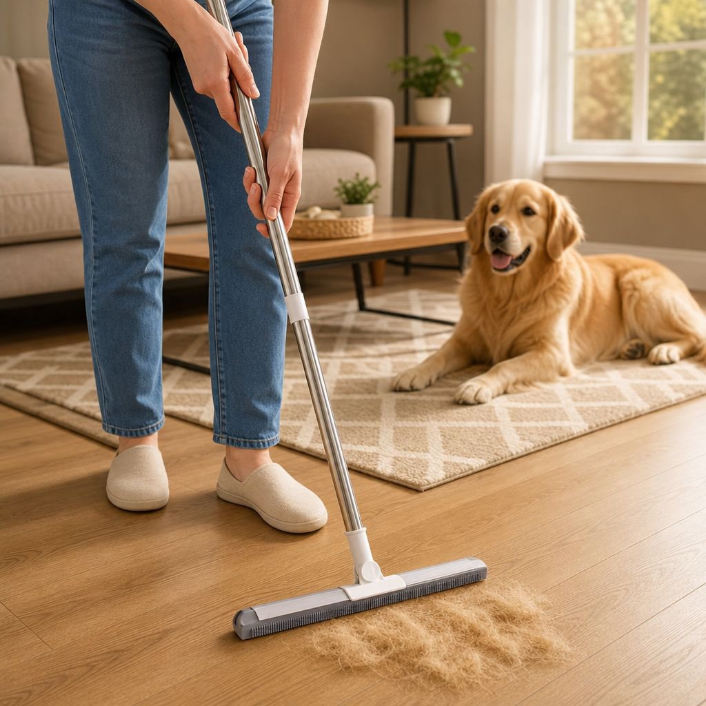 All-in-one silicone broom for home use