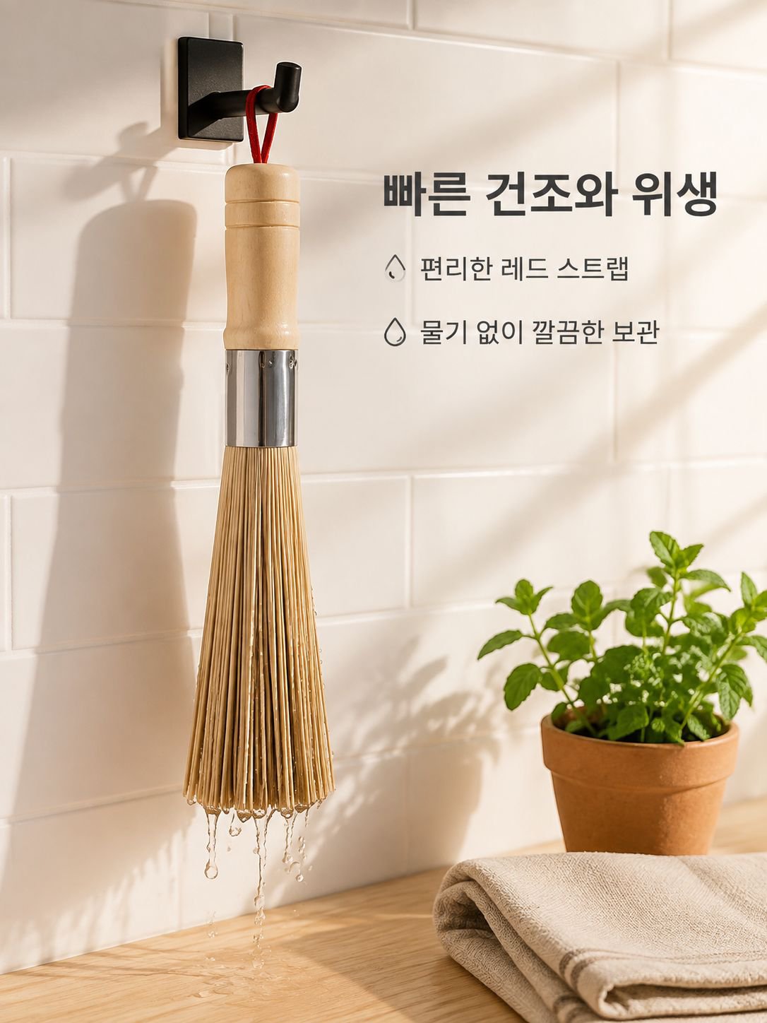 고급 대나무 냄비솔