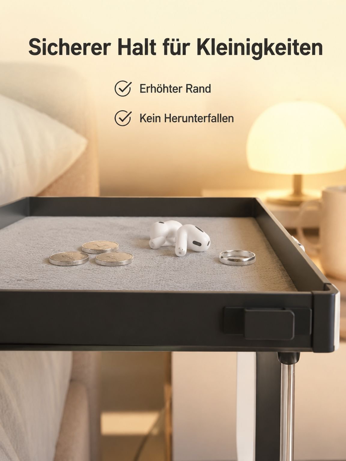 Platzsparender Bett Organizer für kleine Räume