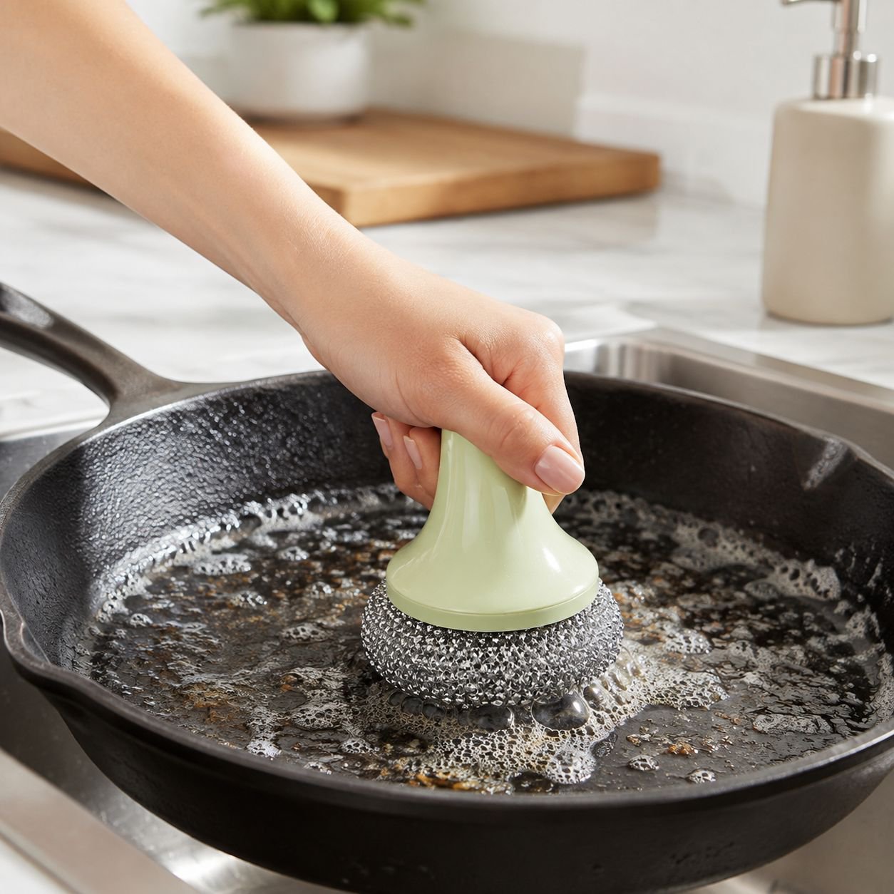 Cepillo multifuncional para ollas de cocina 