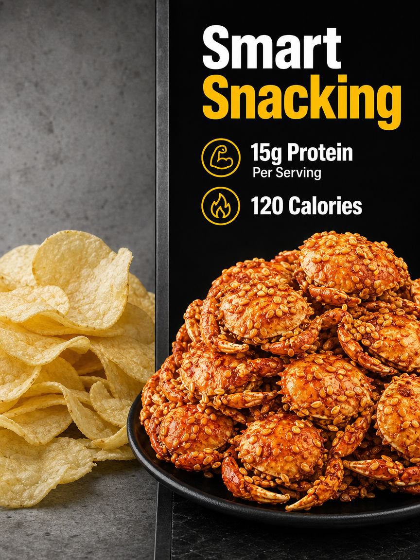 Spicy mini crabs perfect for on-the-go snacking