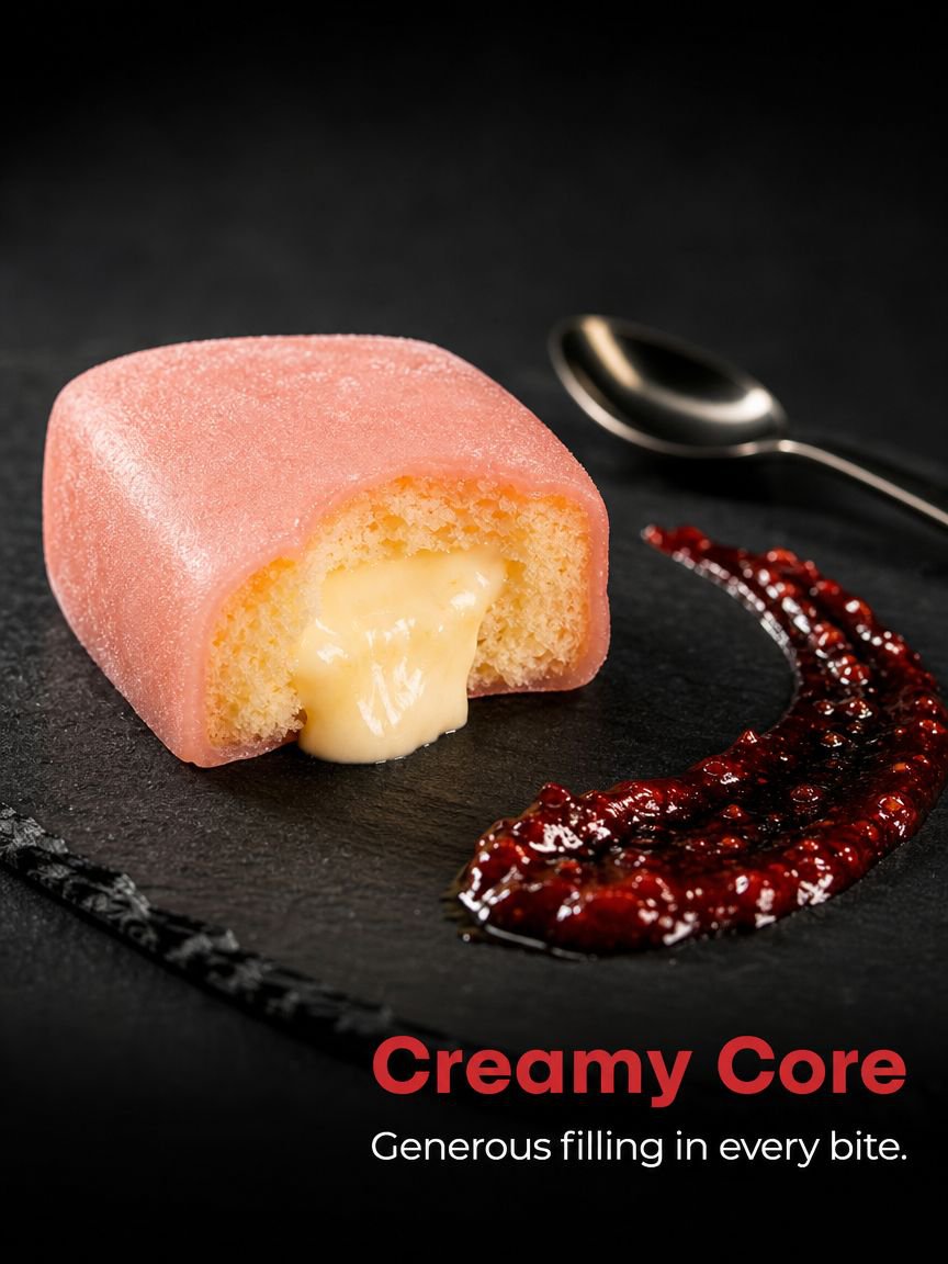 Soft and chewy mochi cake texture