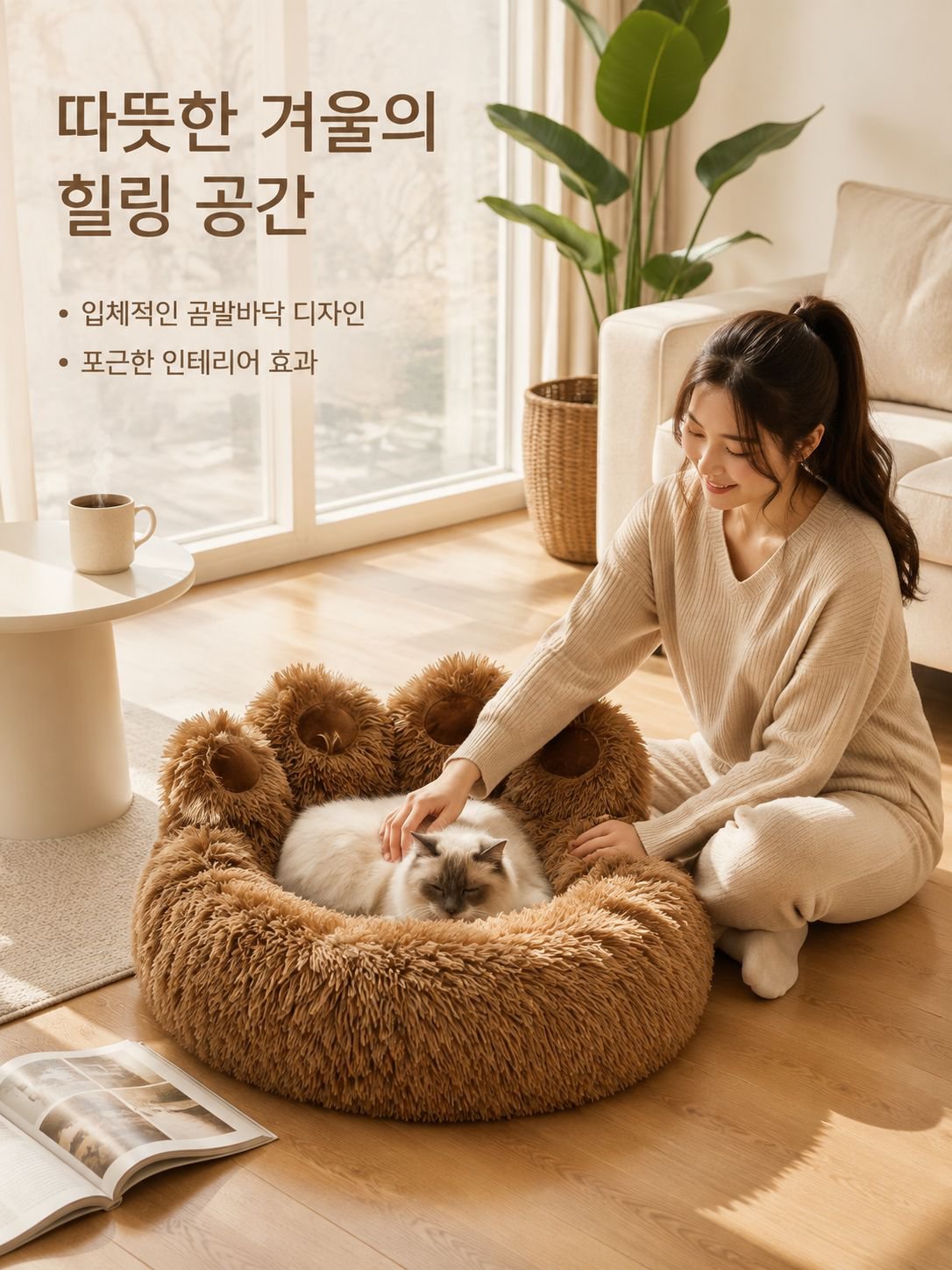 카툰 곰발바닥 반려동물 매트
