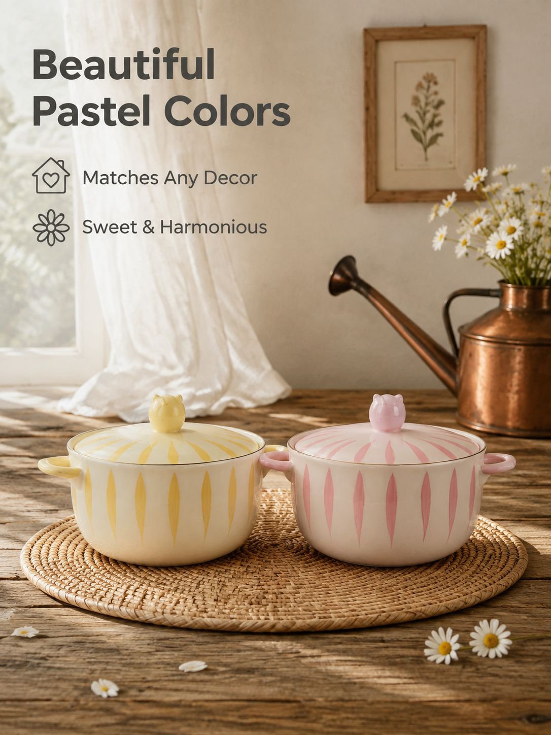 Lidded Ceramic Soup Bowl Set
