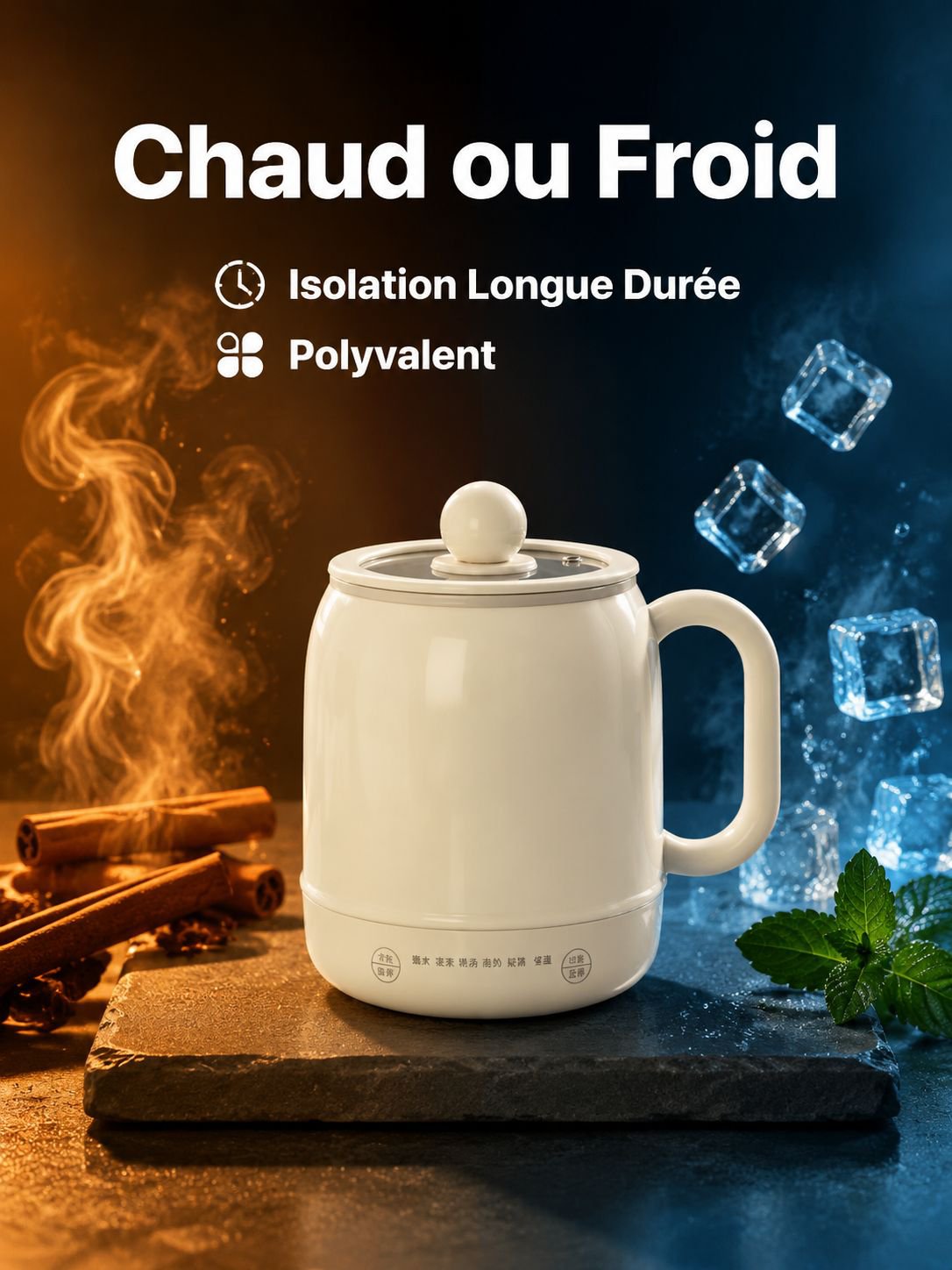 Tasse isolante multifonction intelligente, légère et portable