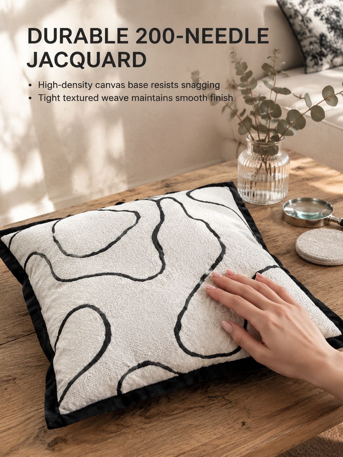 Minimalist sofa cushion cover with a clean contemporary look