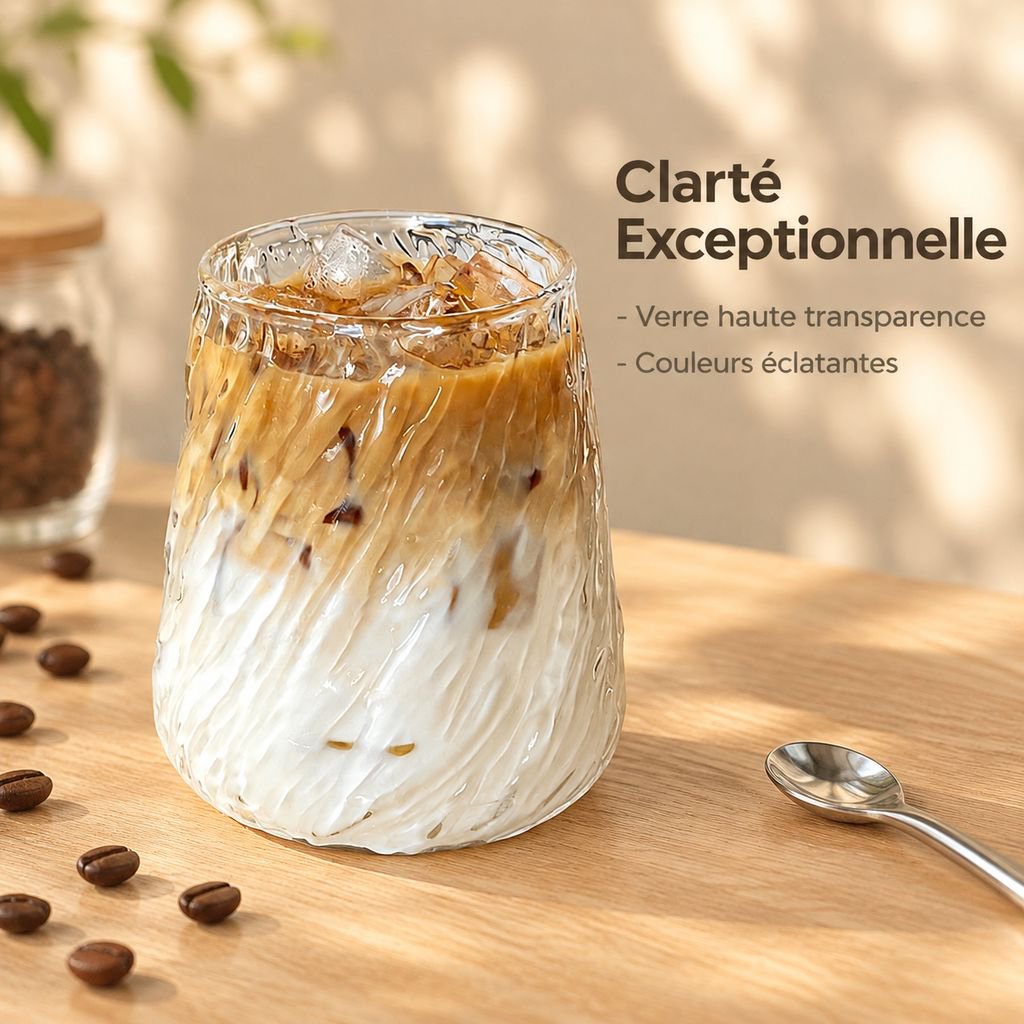 Tasse transparente en borosilicate pour boissons chaudes