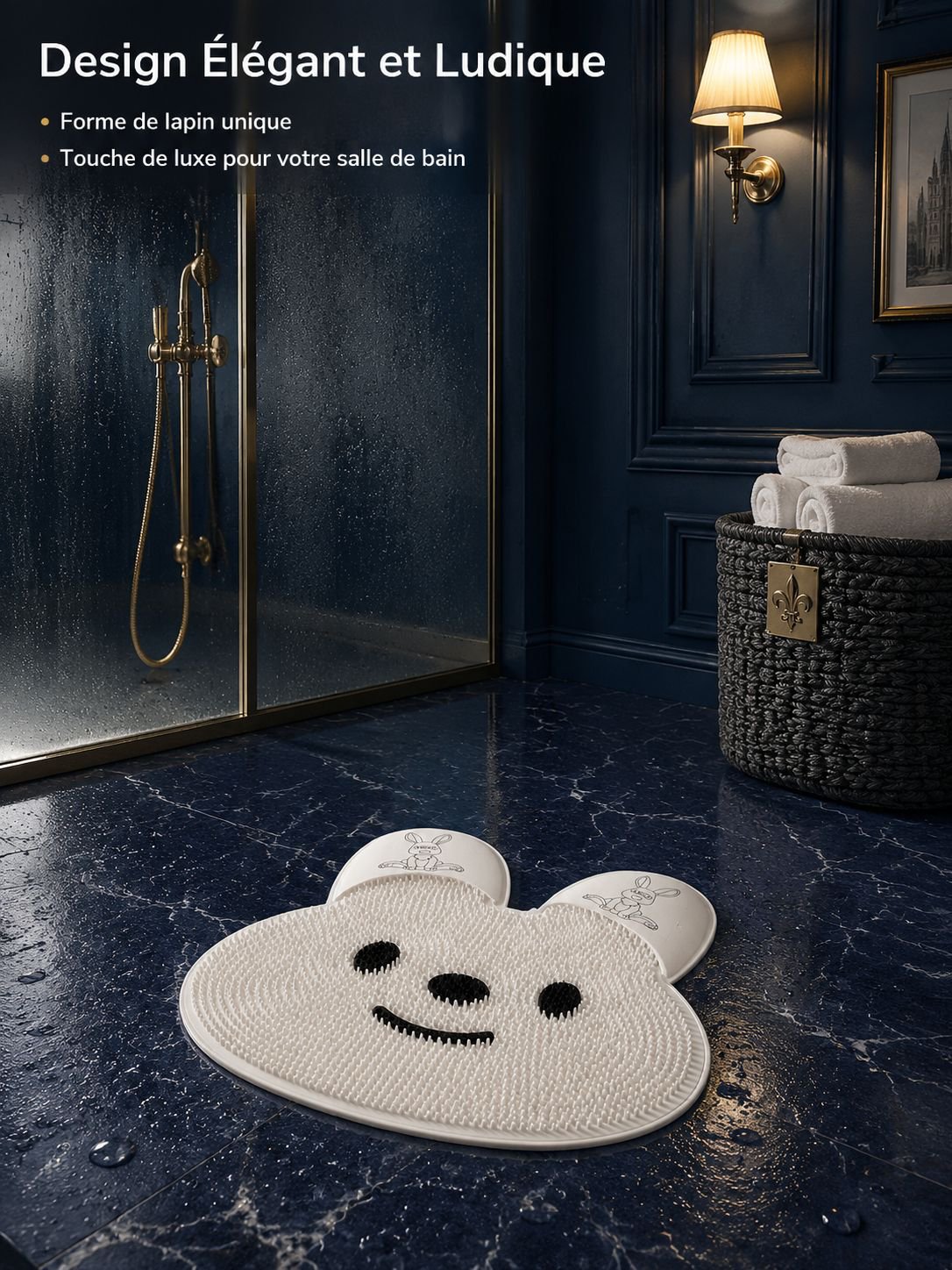 Coussinets de massage en silicone antidérapants motif lapin
