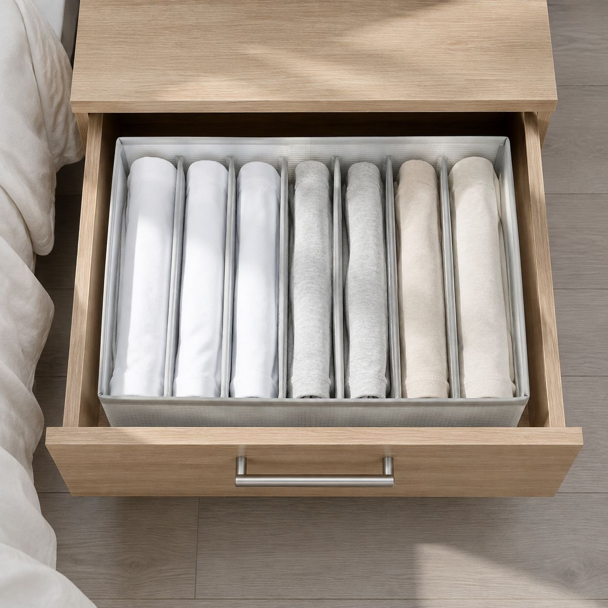Transparent PP board washable wardrobe drawer organizer, underwear and panty compartment, large 8-co