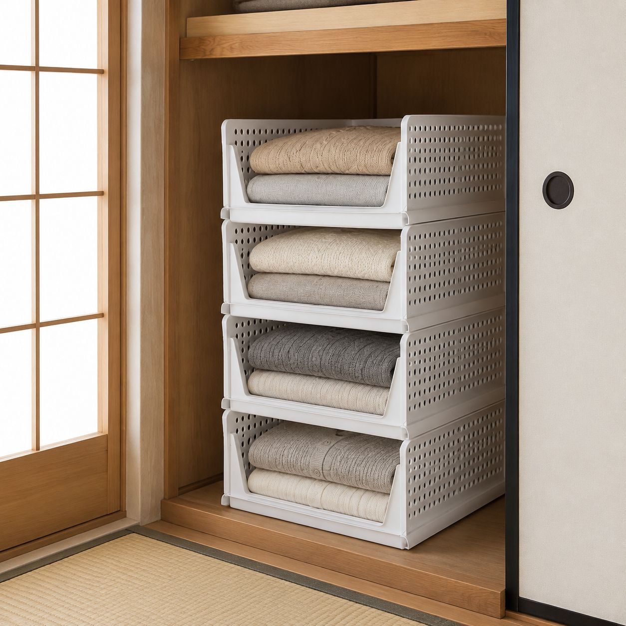 家庭用プラスチック引き出し式整理ボックス全体画像