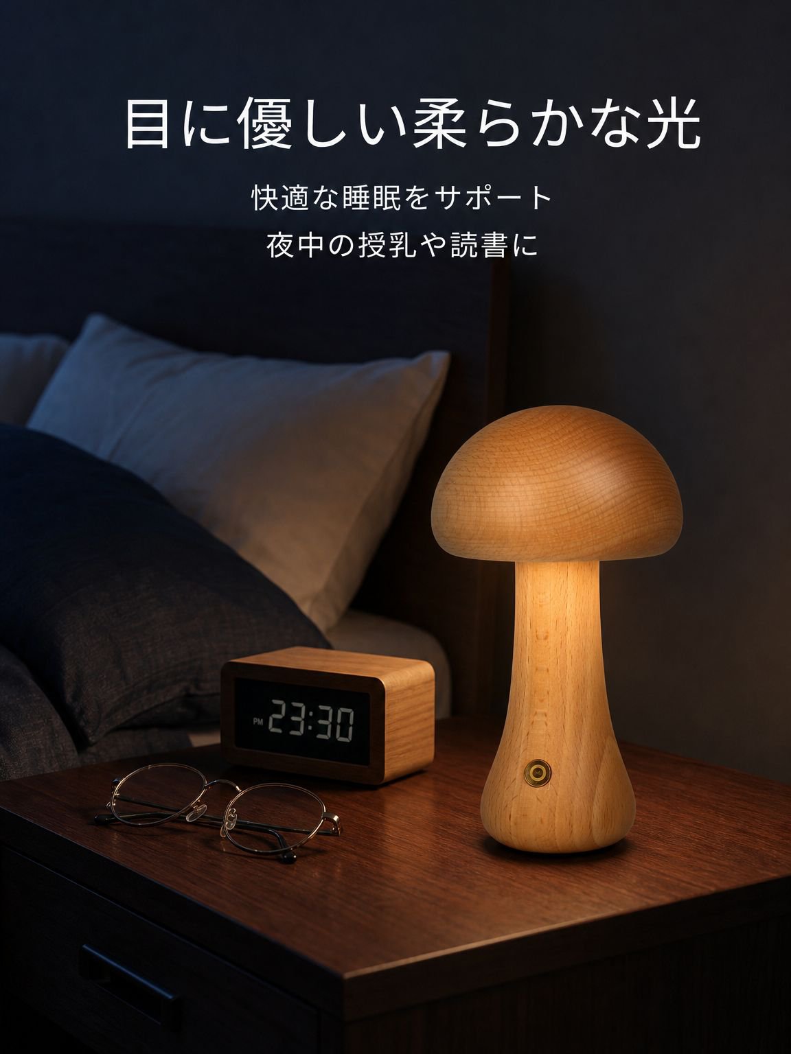 LEDキノコ型タッチ式ナイトライト