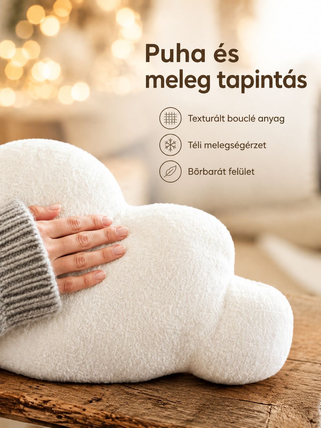 Skandináv stílusú egyszerű felhő díszpárna