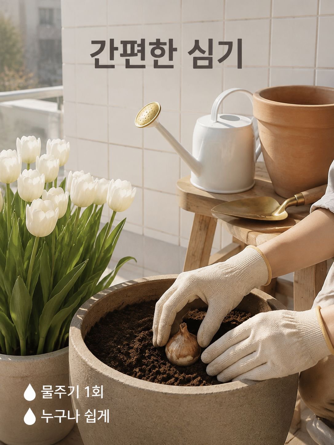 튤립 구근 꽃