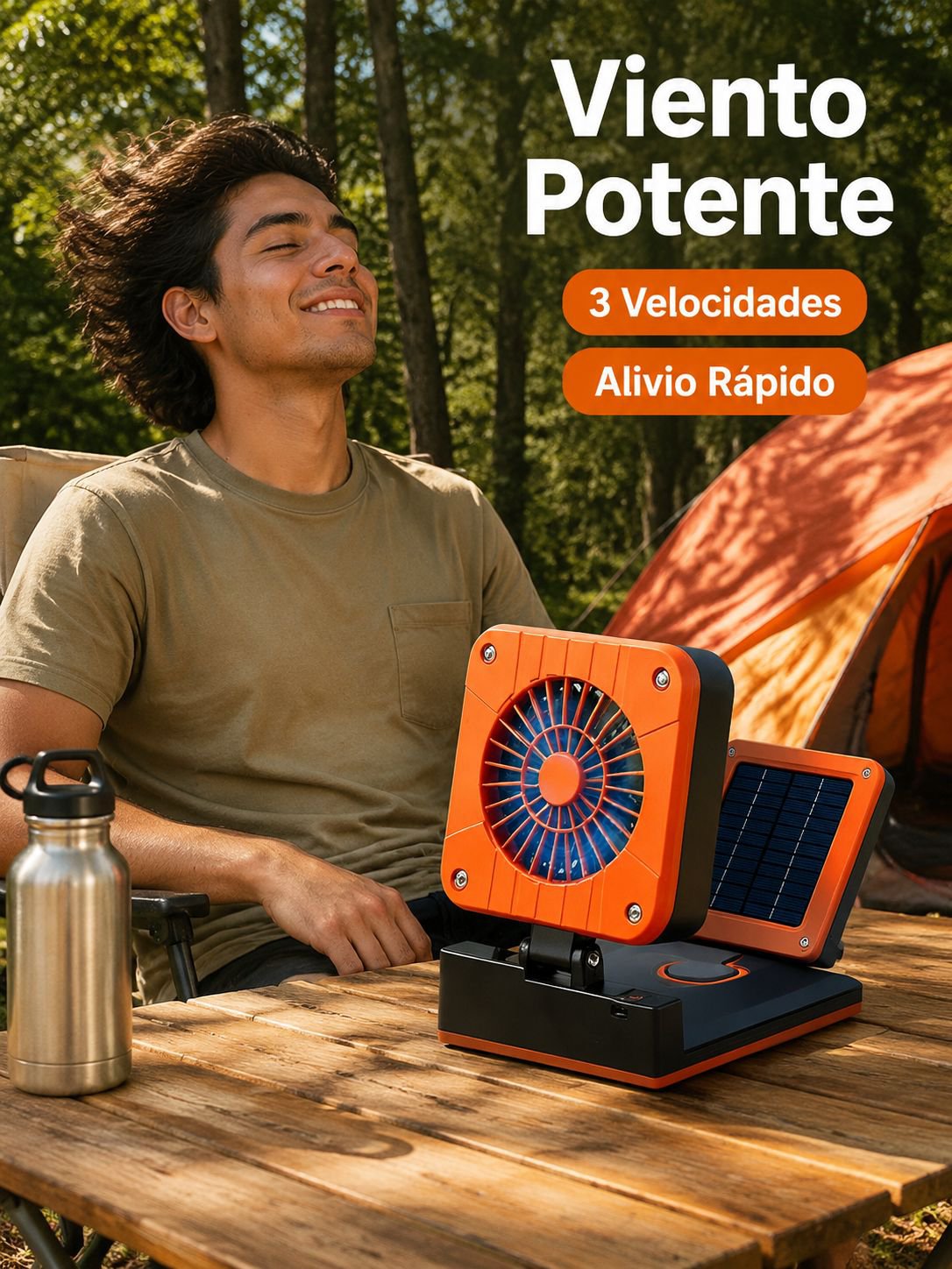Ventilador Solar Portátil para Exteriores