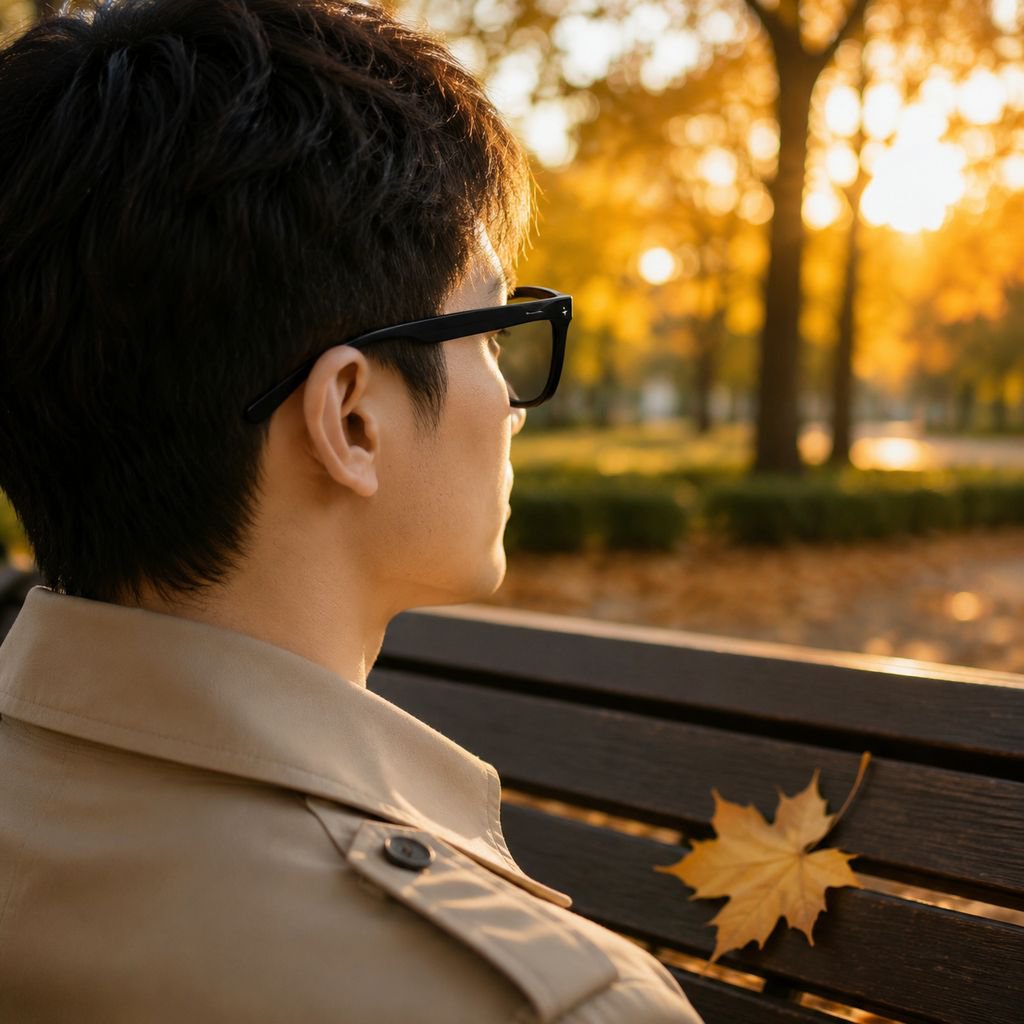 세련된 디자인의 변색 AI 번역 안경 정면