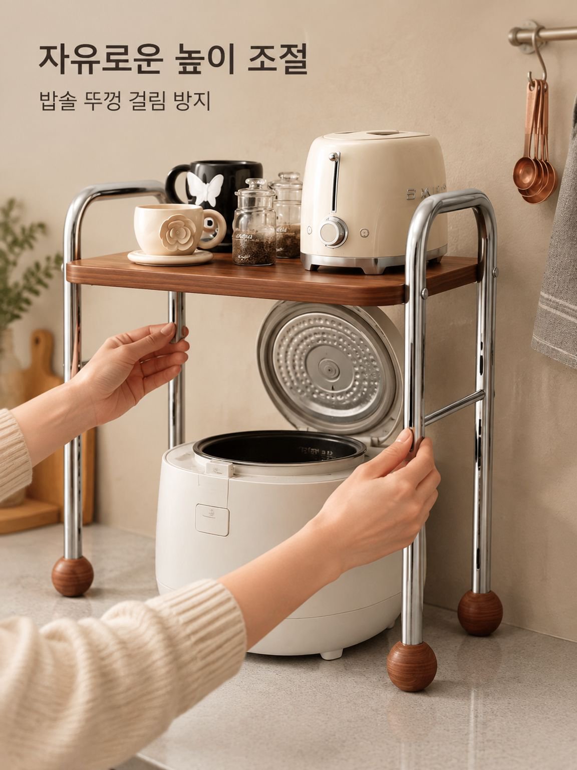 주방 조절 가능한 오븐 밥솥 선반