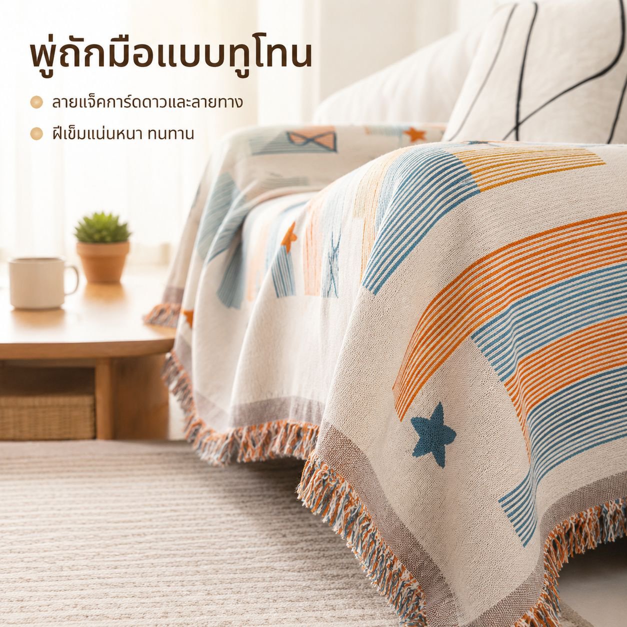 ผ้าคลุมโซฟากันฝุ่นใช้ได้ทุกฤดู