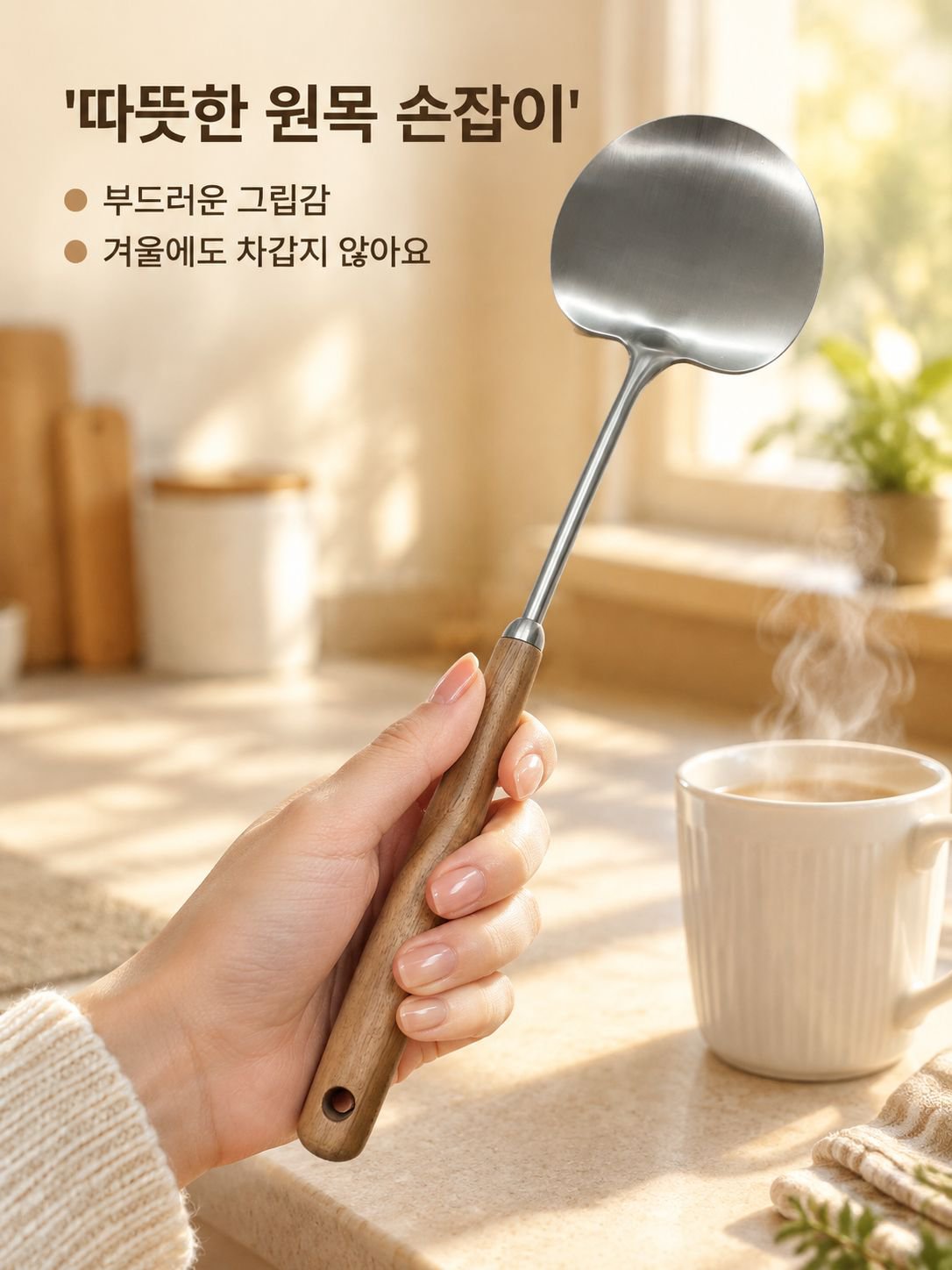  스테인리스 버섯 서빙 스푼