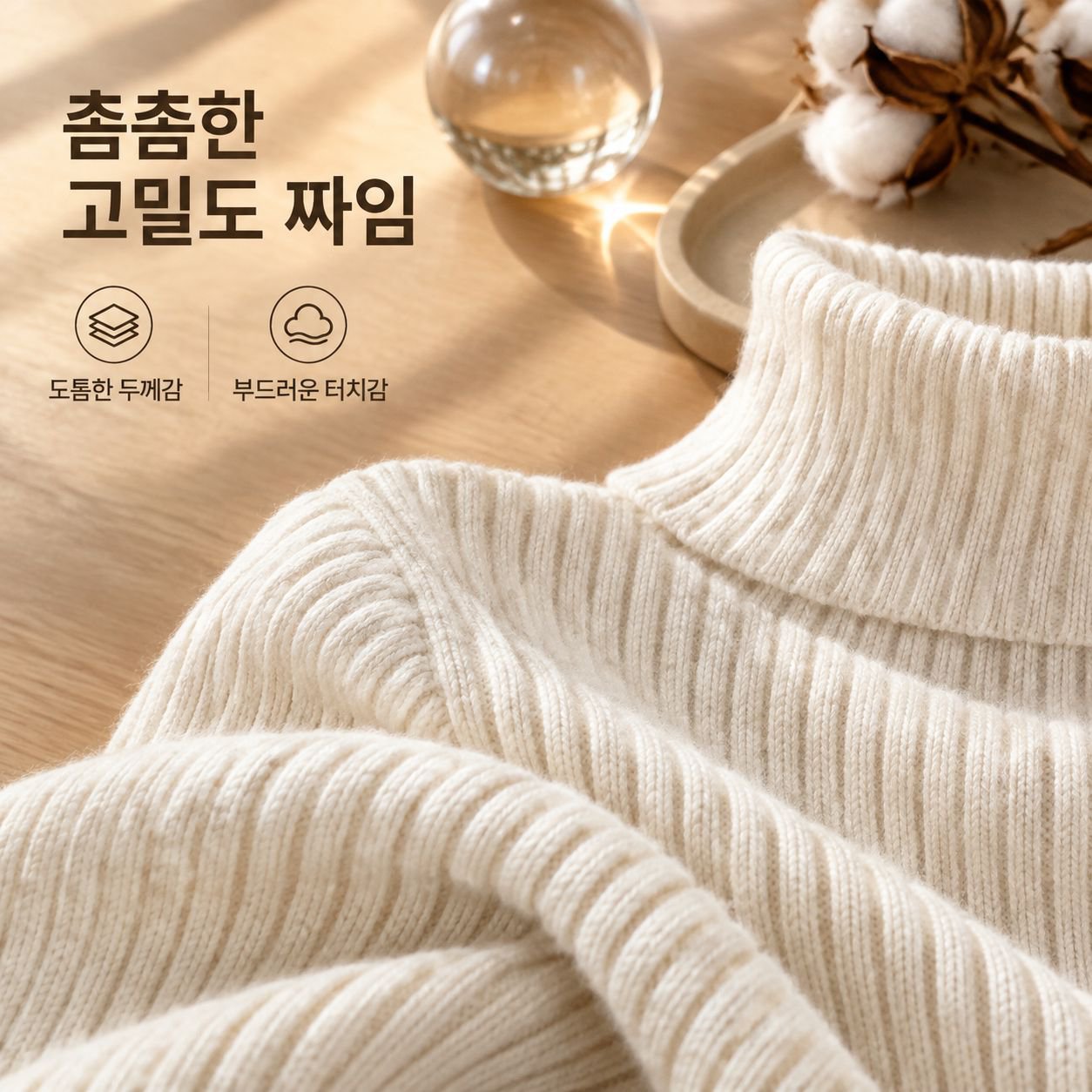 엄지 구멍이 있는 여성용 하이넥 긴팔 스웨터