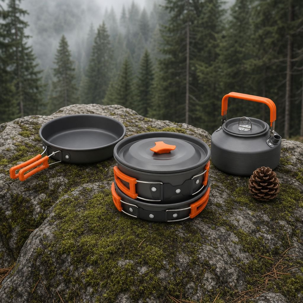 2-3 Personen Edelstahl Camping Kochgeschirr-Set