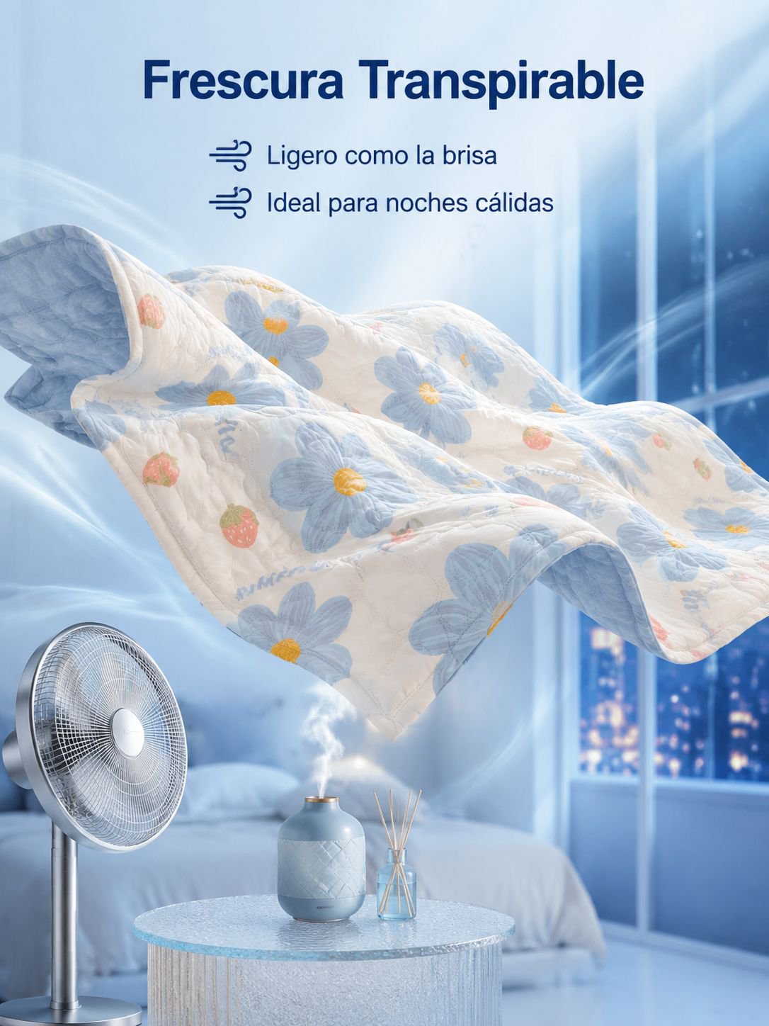 Manta de verano fresca y antibacteriana para habitaciones con aire acondicionado