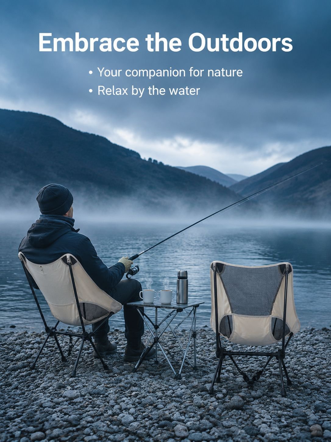 Portable folding chair and table set for camping