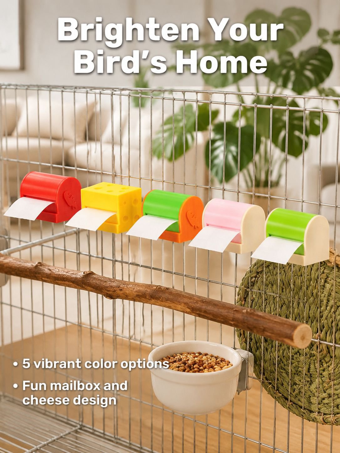 Parrot cage accessory for active play
