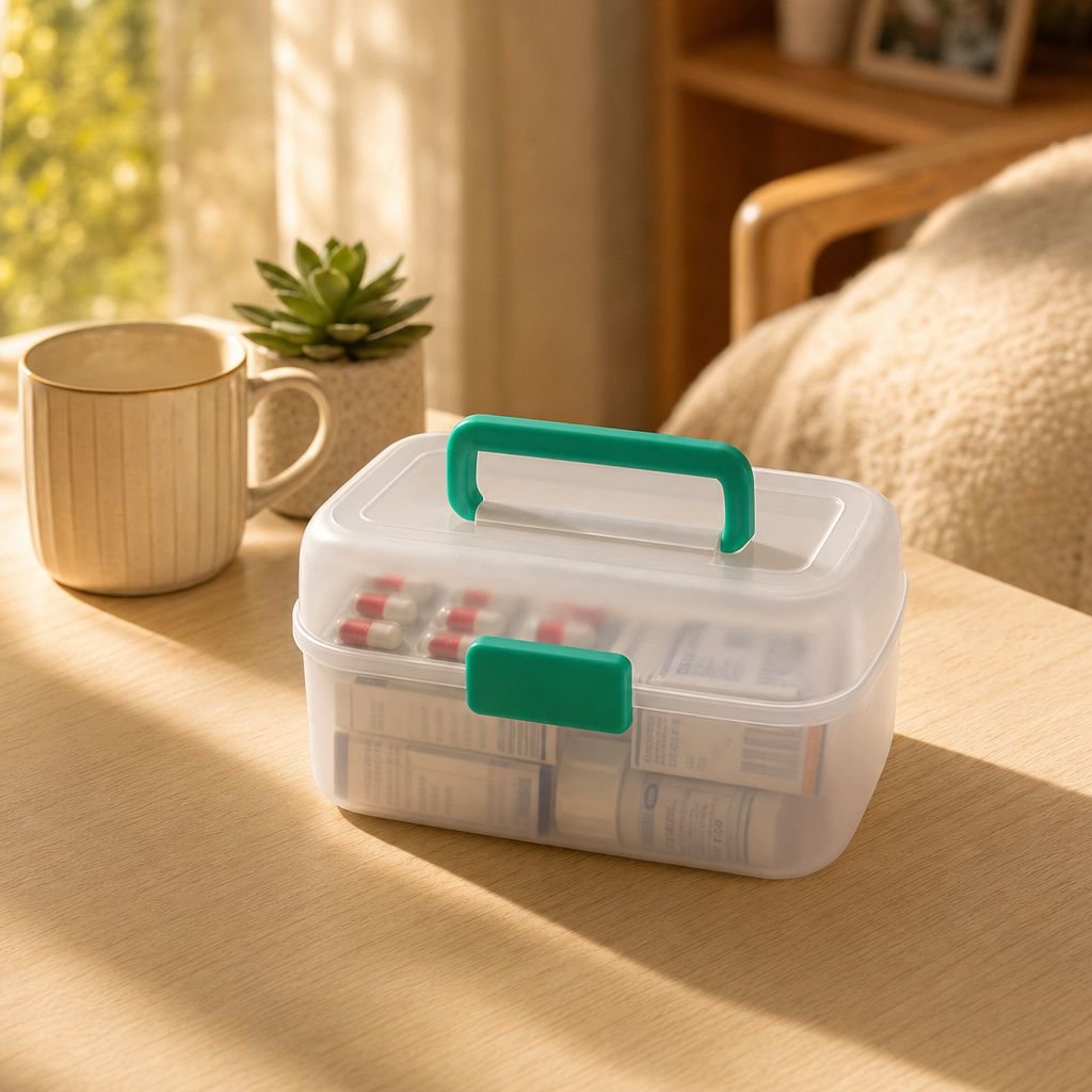 Easy-to-carry medicine container for trips