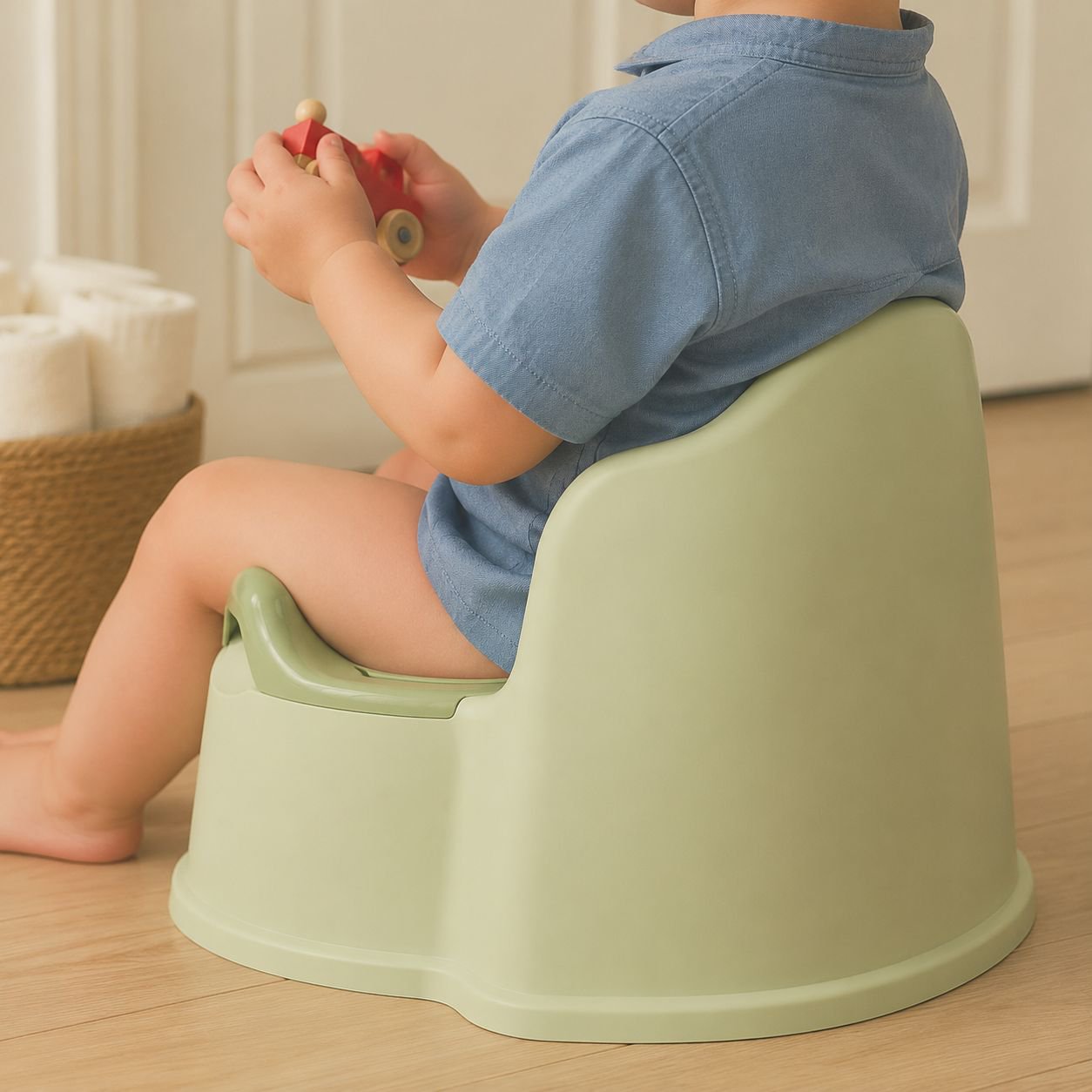 Toddler potty seat with ergonomic back support
