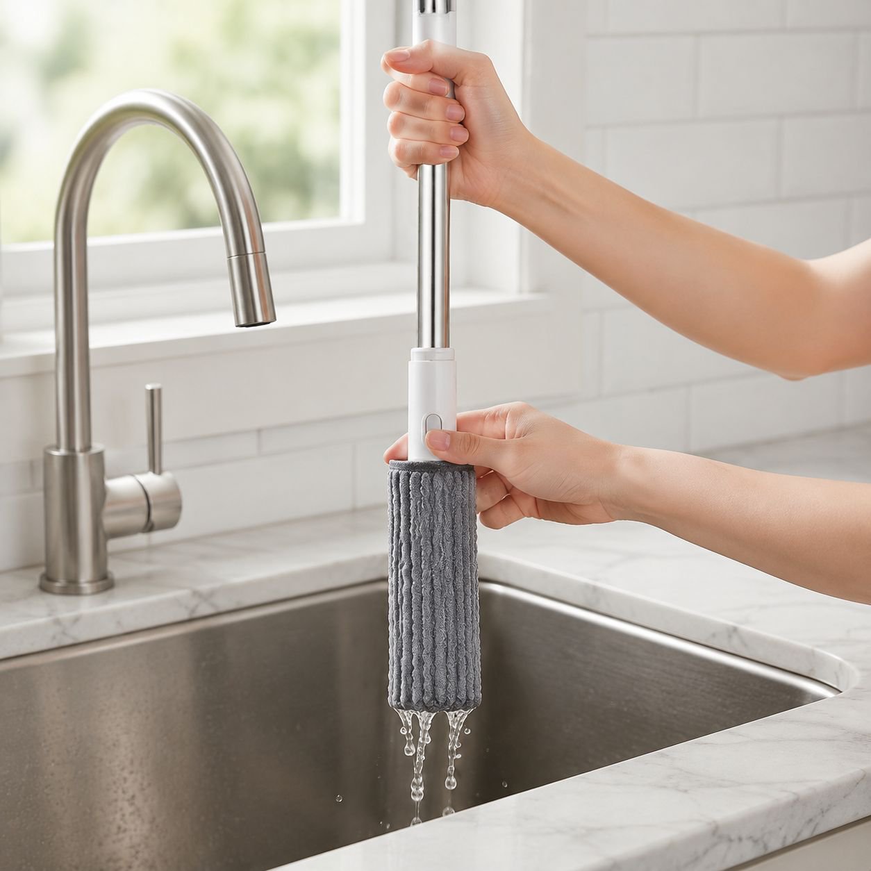 Compact towel mop for household cleaning tasks
