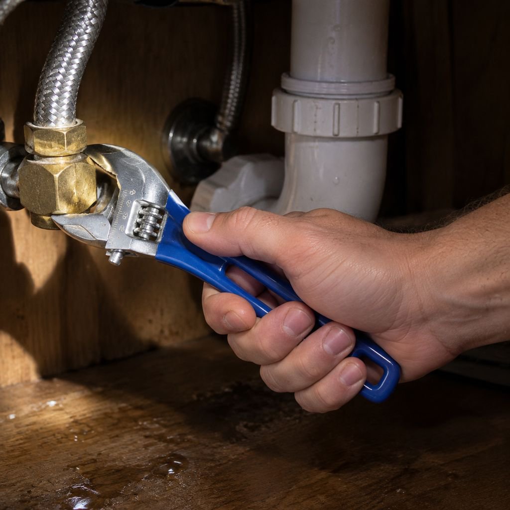 Llave ajustable de mango corto de gran calibre