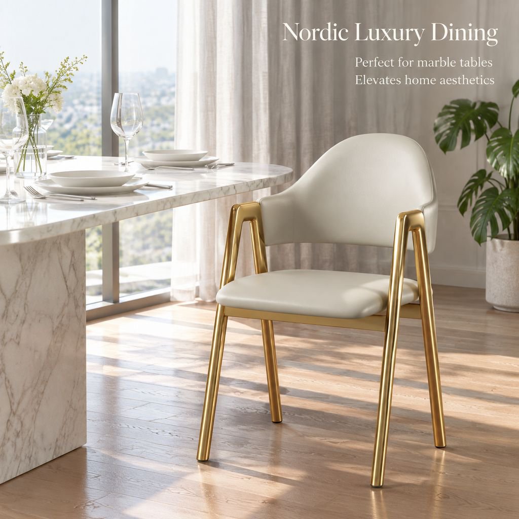 Modern Light Luxury A-Frame Chair with Backrest
