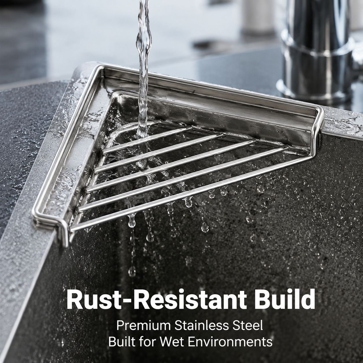 Stainless steel kitchen sink drain rack