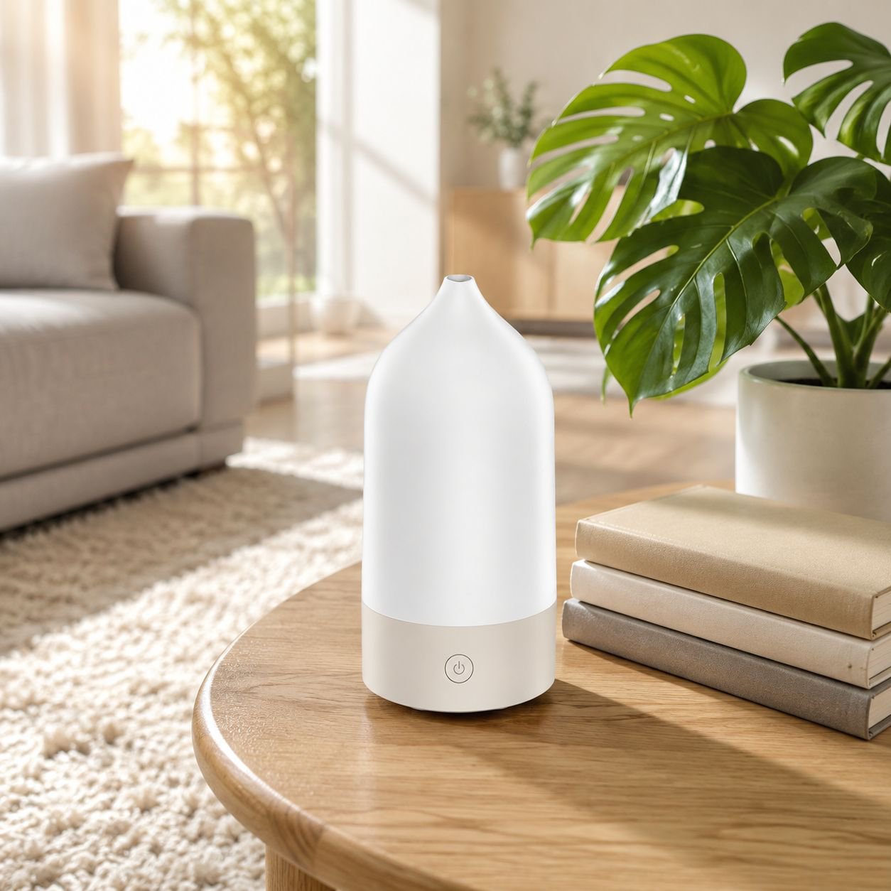 Colorful vase-shaped essential oil diffuser with LED lights for bedroom