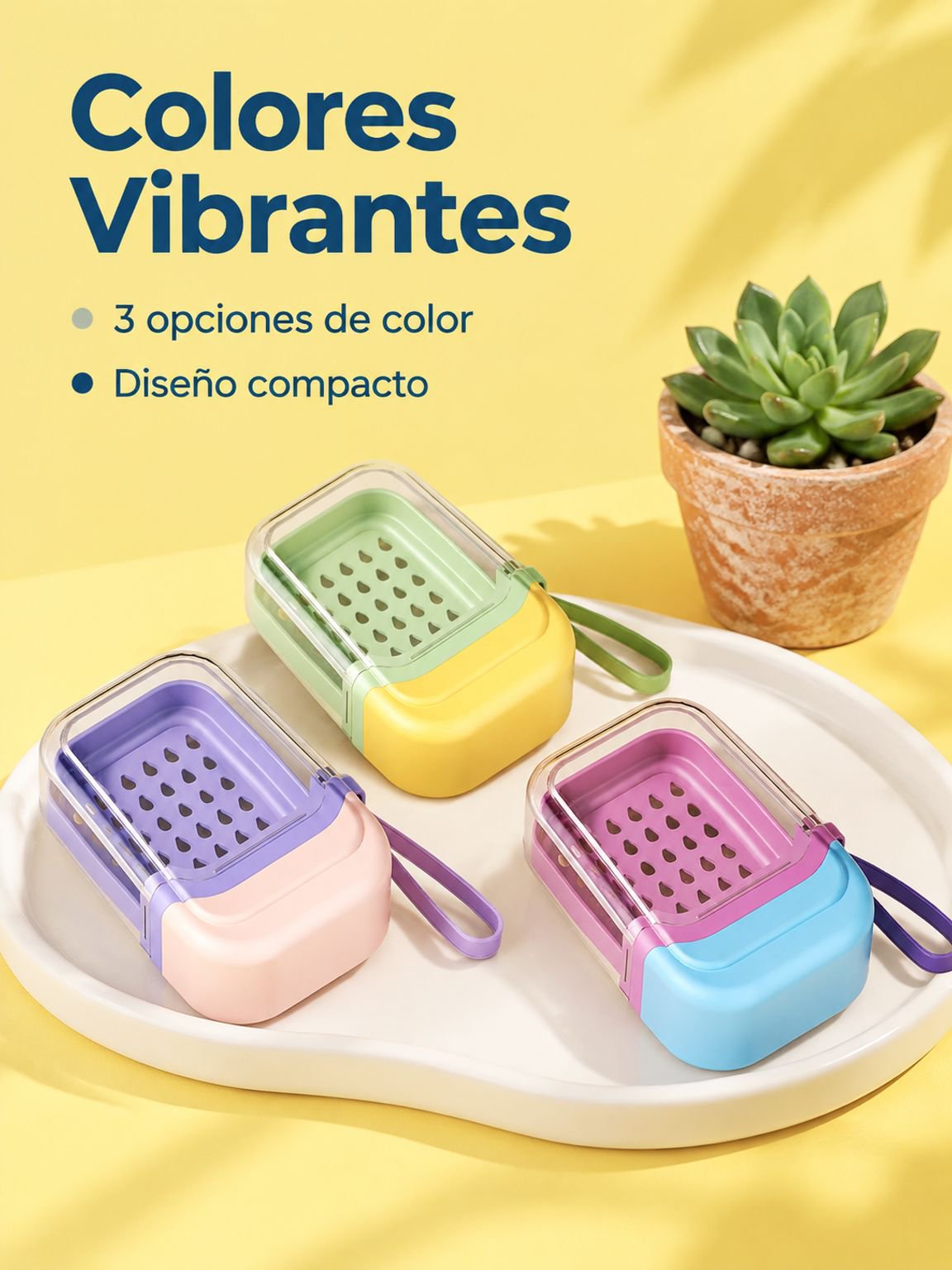 Caja de almacenamiento de jabón portátil con drenaje y sello hermético