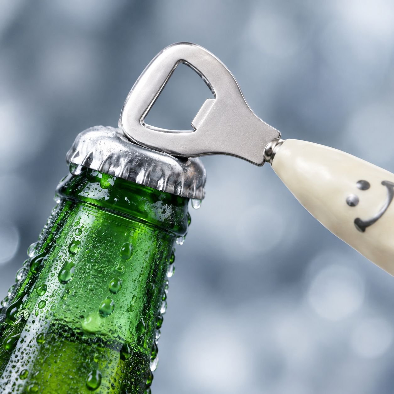 瓶のキャップを簡単に開ける様子