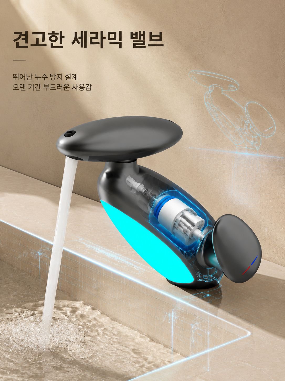 냉온 전환 버튼 클로즈업