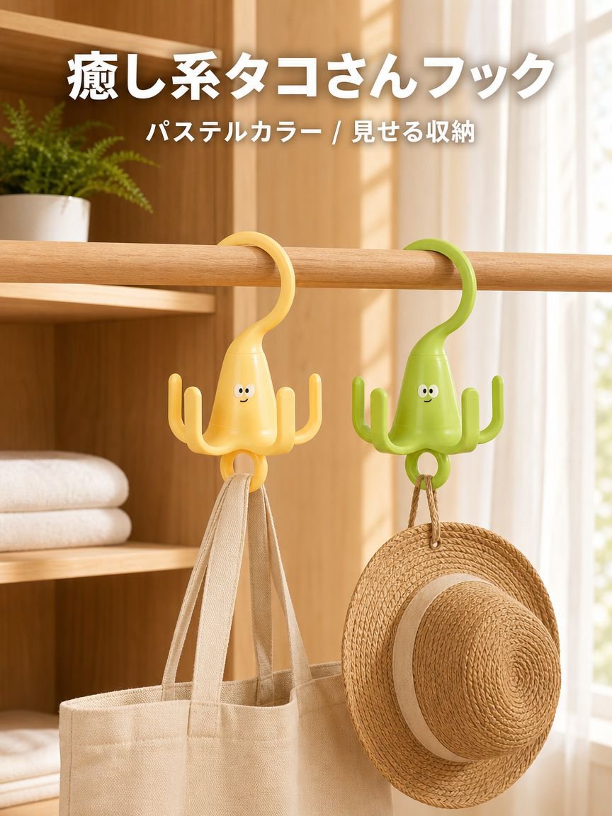 バッグと帽子の回転フック