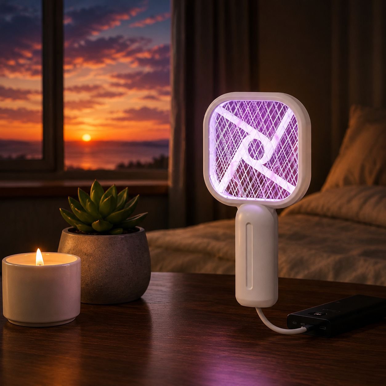 Smart mini swatter eliminating mosquitoes