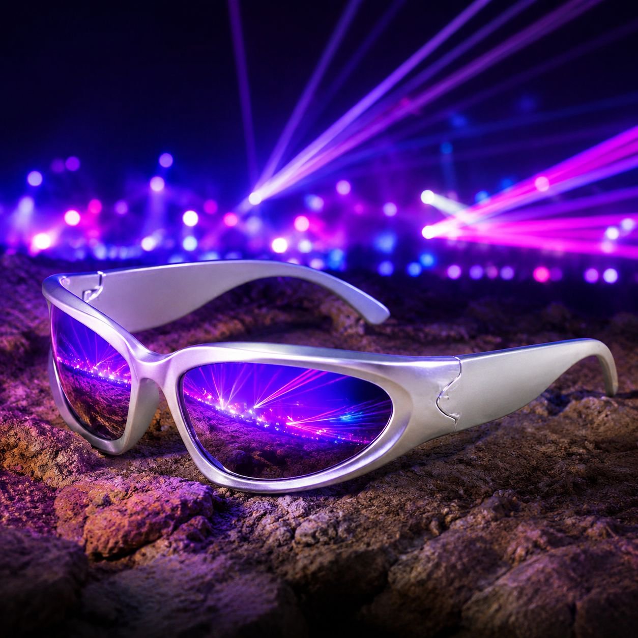 Unisex casual punk design sunglasses front view