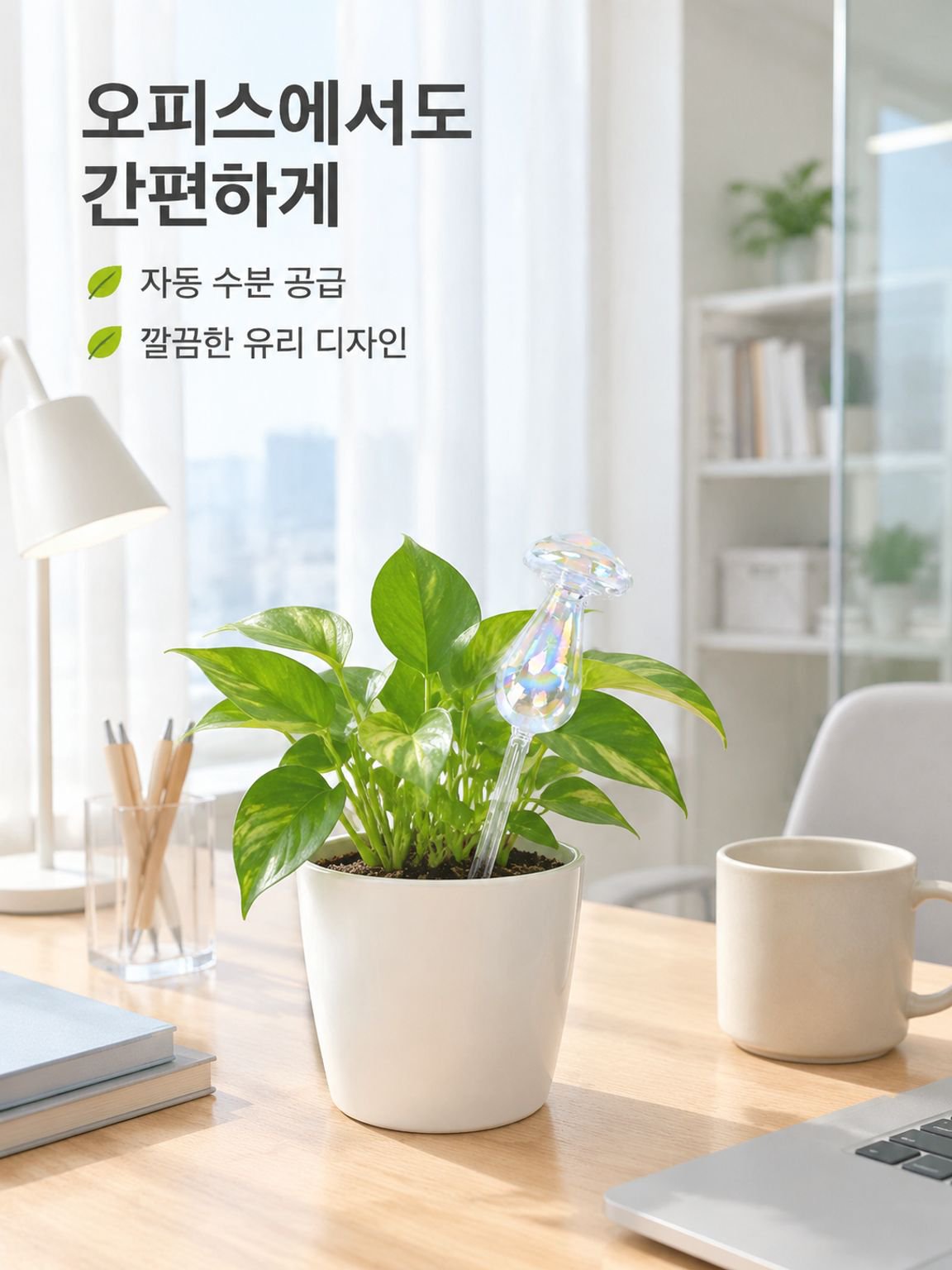 실내 식물에 적합한 원형 유리 식물 물주기 볼 가정용 실내 식물 자동 물주기